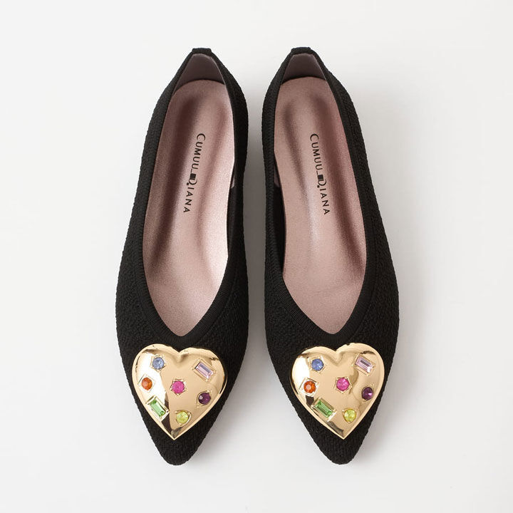 CUMUU＿DIANA「ハートモチーフニットシューズ　EI42854」|パンプス|