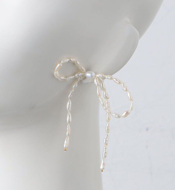 UNITED ARROWS「＜les bonbon＞BOW PRL ピアス」|ピアス|