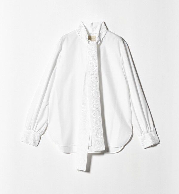 UNITED ARROWS「レース コンビ ボウタイ リボン ブラウス ‐ウォッシャブル‐」|シャツ・ブラウス|