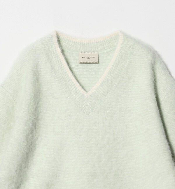 UNITED ARROWS「フォックスカシミヤ バイカラー Vネックニット」|ニット・セーター|