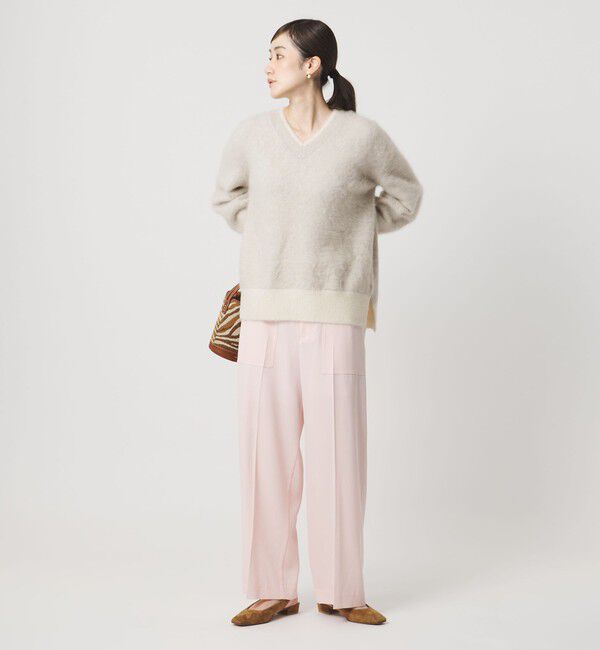 UNITED ARROWS「フォックスカシミヤ バイカラー Vネックニット」|ニット・セーター|