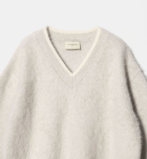 UNITED ARROWS「フォックスカシミヤ バイカラー Vネックニット」|ニット・セーター|
