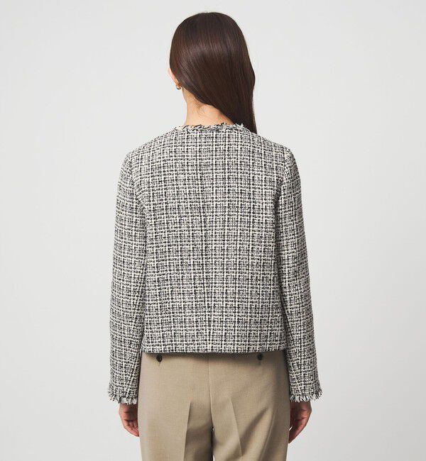 UNITED ARROWS green label relaxing「ツイードライク ノーカラー ジャケット」|ノーカラージャケット|