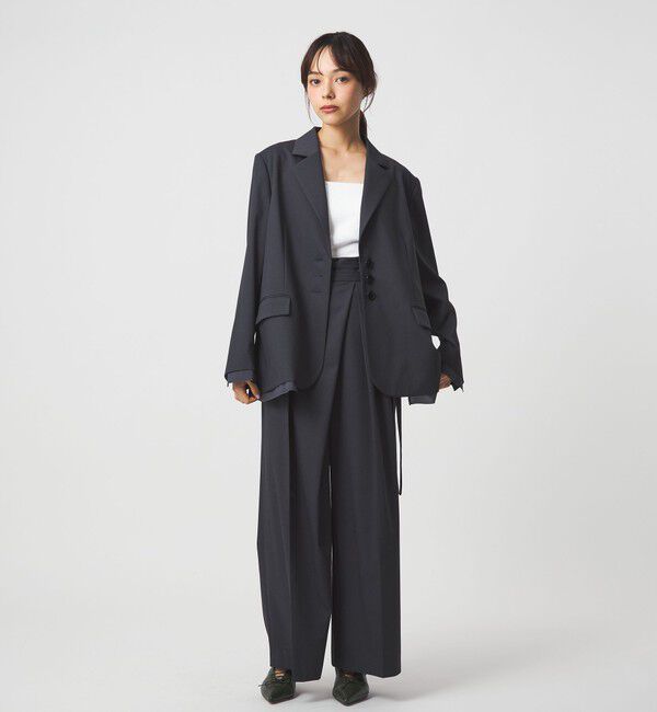 EMMEL REFINES「＜EMMEL REFINES＞EM ダブルベルト ラップライク パンツ」|チノ|