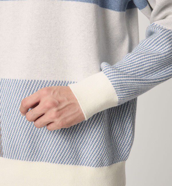 UNITED ARROWS green label relaxing「カラー ブロック ジャカード クルーネック ニット」|ニット・セーター|