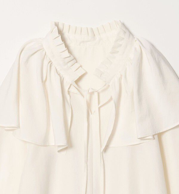 EMMEL REFINES「＜EMMEL REFINES＞EM フィブリルサテン ネックタック フリル ブラウス」|シャツ・ブラウス|