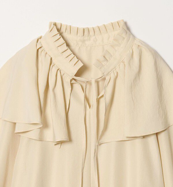 EMMEL REFINES「＜EMMEL REFINES＞EM フィブリルサテン ネックタック フリル ブラウス」|シャツ・ブラウス|