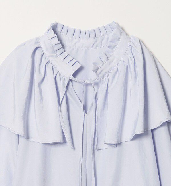 EMMEL REFINES「＜EMMEL REFINES＞EM フィブリルサテン ネックタック フリル ブラウス」|シャツ・ブラウス|