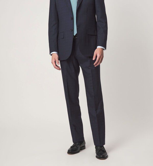 UNITED ARROWS green label relaxing「REDA グレンチェック HX 1プリーツ スーツパンツ」|スーツ|NAVY
