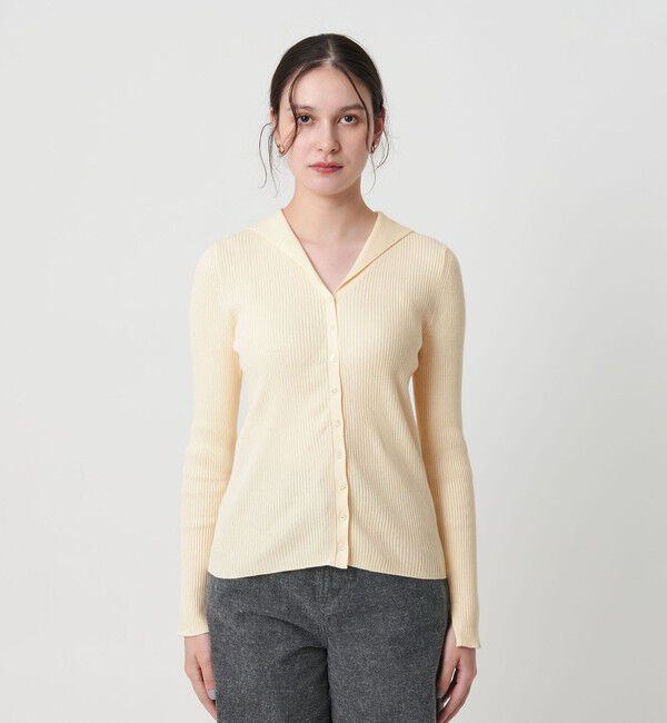 BEAUTY&YOUTH UNITED ARROWS「コットンカシミヤ リブセーラーカラー カーディガン ウォッシャブル」|カーディガン|