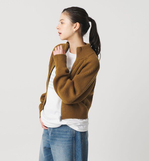 BEAUTY&YOUTH UNITED ARROWS「ウールブレンドアゼ ジップショートカーディガン」|カーディガン|