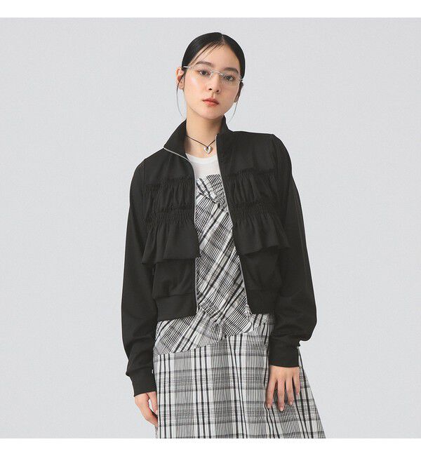 Ray BEAMS 「フリル ジャージ ブルゾン」|スウェット・ジャージ|BLACK