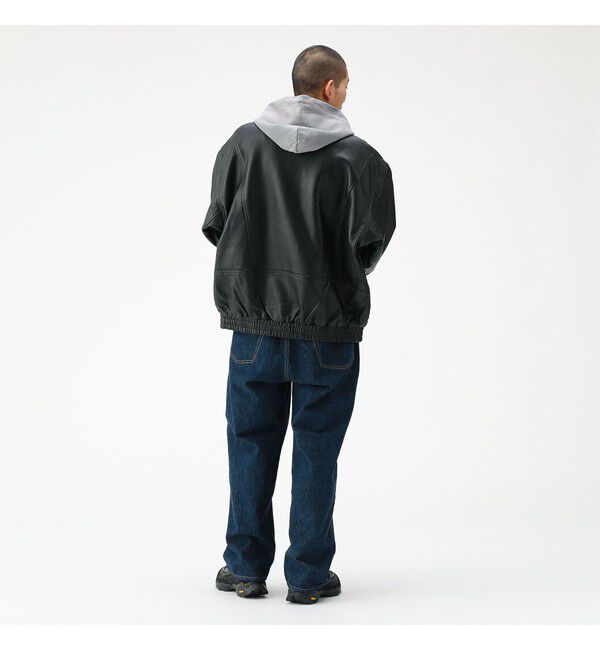 BEAMS「ワイドフィット 4ポケット レザー ブルゾン」|ブルゾン・スタジャン|