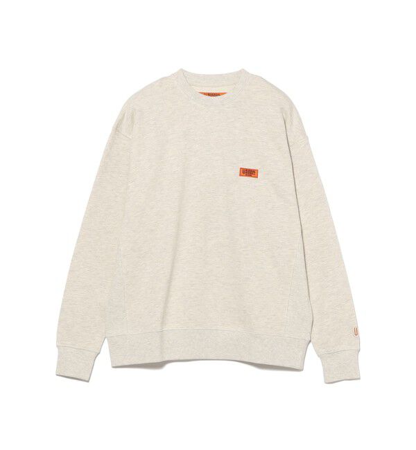BEAMS「【別注】UNIVERSAL OVERALL / ロゴ クルーネック スウェット」|スウェット・ジャージ|OATMEAL