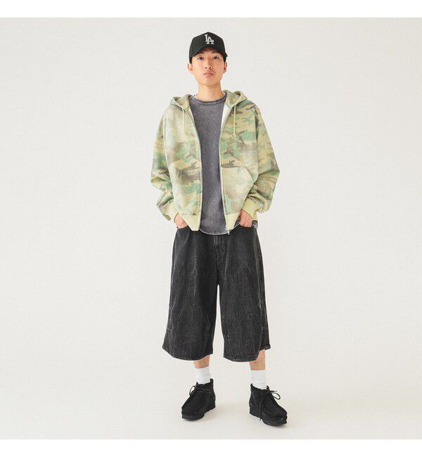 BEAMS「5ポケット クウォーターレングス ワイドデニム」|デニム|