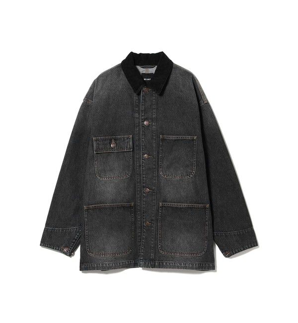 BEAMS「デニム ルーズ カバーオール」|ブルゾン・スタジャン|