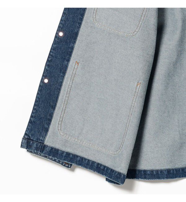 BEAMS「デニム ルーズ カバーオール」|ブルゾン・スタジャン|