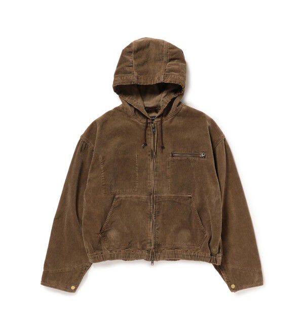 BEAMS「ワイドショートフィット フェード コーデュロイ フーデットブルゾン」|ブルゾン・スタジャン|