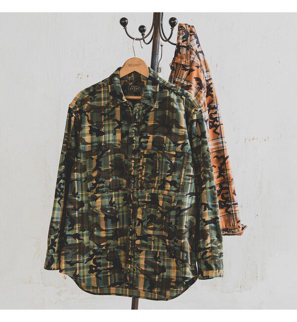 BEAMS PLUS「Adventure Shirt Work Plaid Camo Over Print」|シャツ・ブラウス|