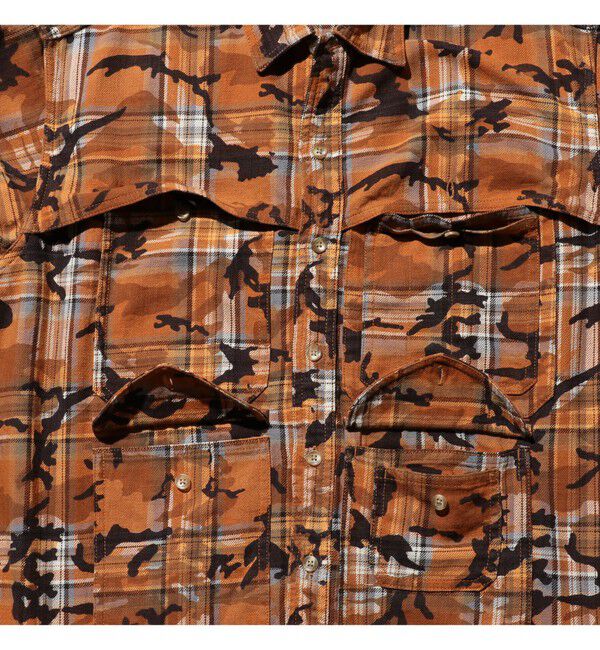 BEAMS PLUS「Adventure Shirt Work Plaid Camo Over Print」|シャツ・ブラウス|