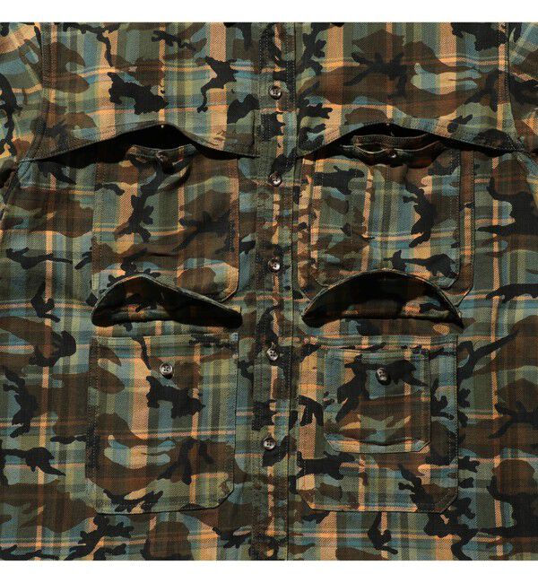 BEAMS PLUS「Adventure Shirt Work Plaid Camo Over Print」|シャツ・ブラウス|