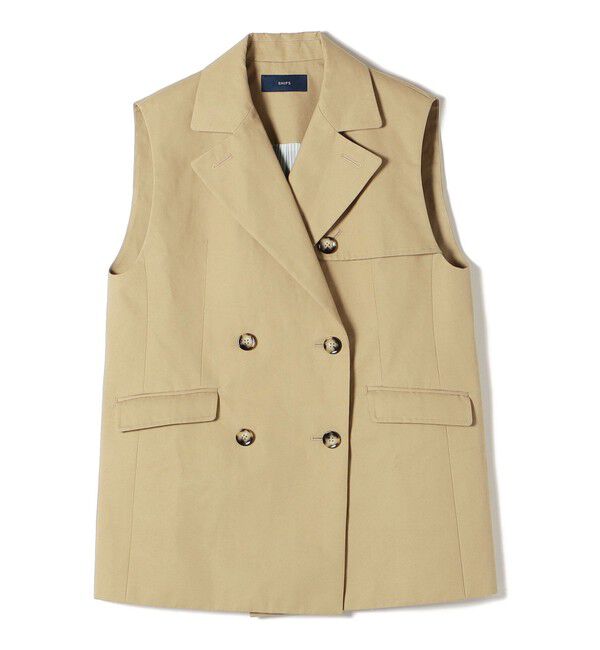 SHIPS for women「綿麻 カルゼ ダブルブレスト ジレ ◇」|ベスト・ジレ|