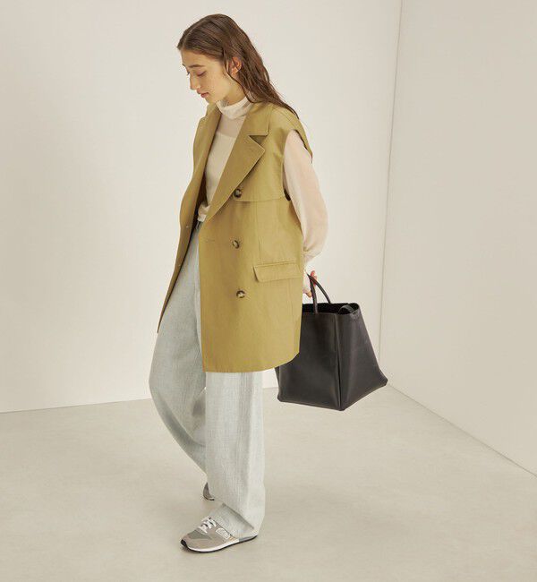 SHIPS for women「綿麻 カルゼ ダブルブレスト ジレ ◇」|ベスト・ジレ|