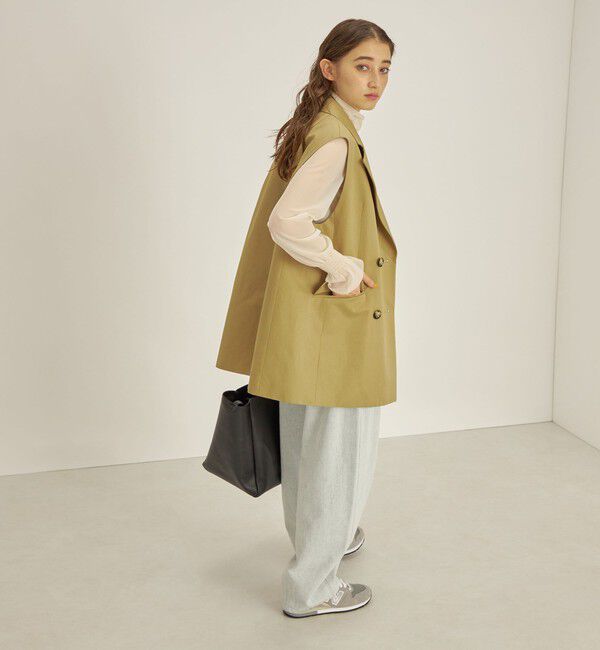 SHIPS for women「綿麻 カルゼ ダブルブレスト ジレ ◇」|ベスト・ジレ|