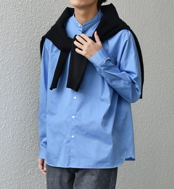 SHIPS any「SHIPS any: ストライプ / ソリッド リラックス バンドカラー シャツ 25AW◇」|シャツ・ブラウス|