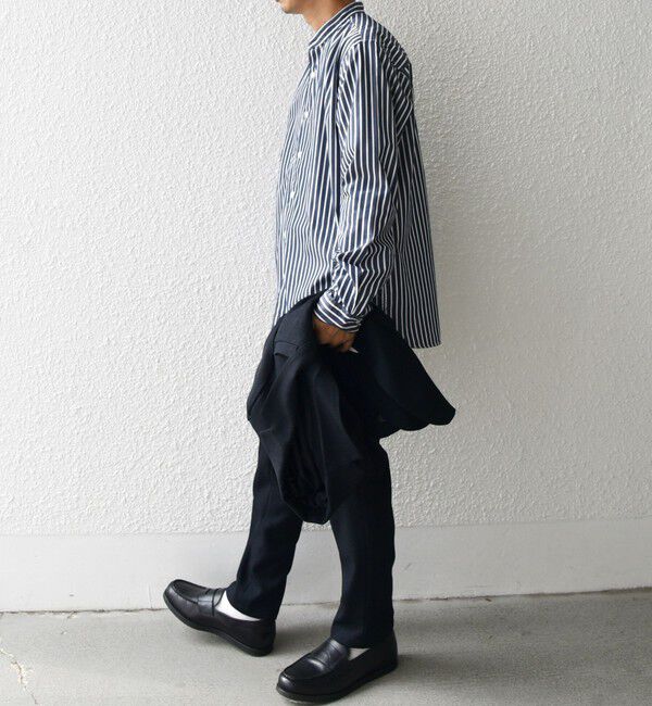 SHIPS any「SHIPS any: ストライプ / ソリッド リラックス バンドカラー シャツ 25AW◇」|シャツ・ブラウス|