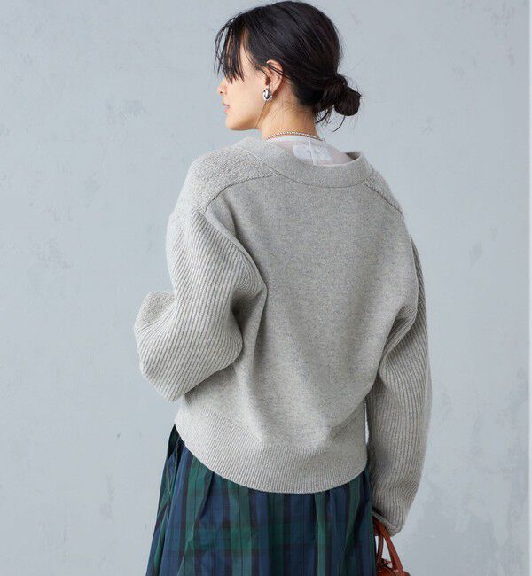 SHIPS for women「〈手洗い可能〉パイル編み コンビ カーディガン ◇」|カーディガン|