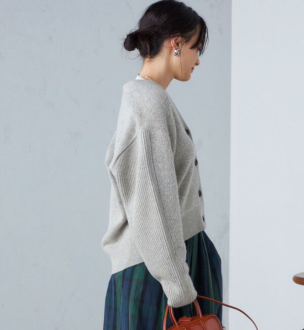 SHIPS for women「〈手洗い可能〉パイル編み コンビ カーディガン ◇」|カーディガン|