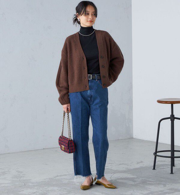 SHIPS for women「〈手洗い可能〉パイル編み コンビ カーディガン ◇」|カーディガン|