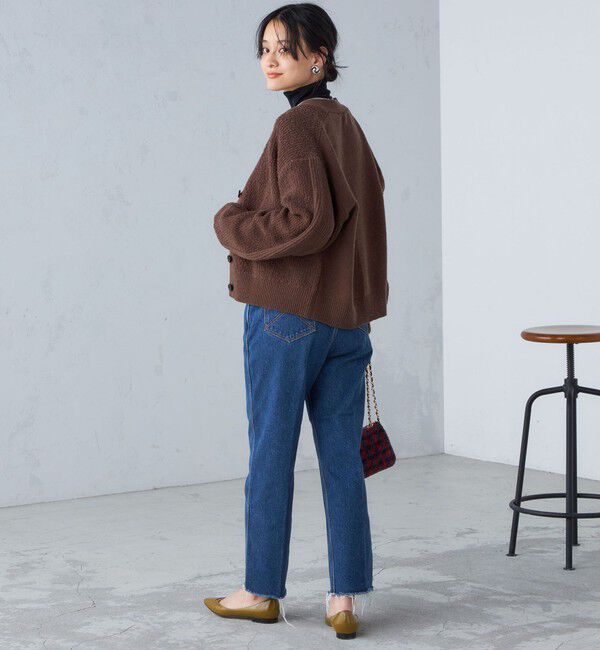 SHIPS for women「〈手洗い可能〉パイル編み コンビ カーディガン ◇」|カーディガン|