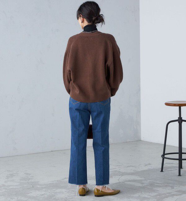 SHIPS for women「〈手洗い可能〉パイル編み コンビ カーディガン ◇」|カーディガン|