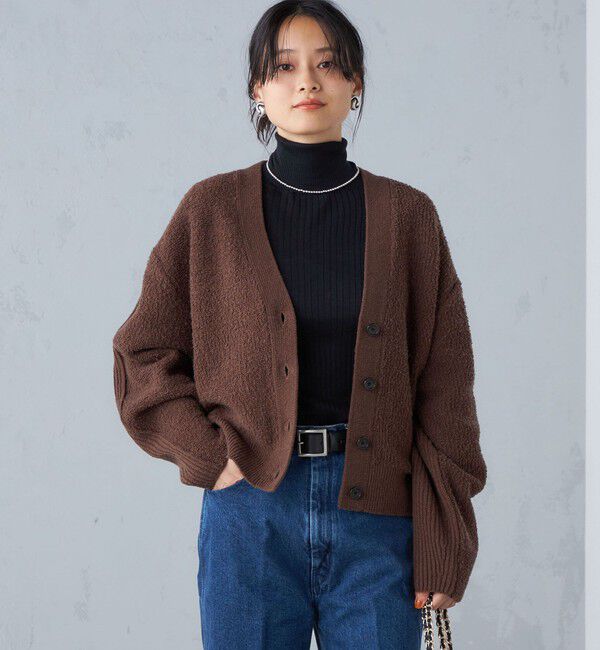 SHIPS for women「〈手洗い可能〉パイル編み コンビ カーディガン ◇」|カーディガン|