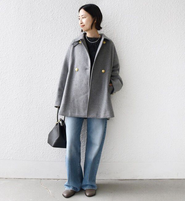 SHIPS for women「【WEB限定】〈手洗い可能〉ウール ライク ジャージー メルトン 2WAY Pコート」|ピーコート|