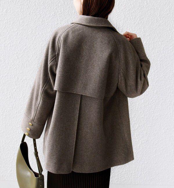 SHIPS for women「【WEB限定】〈手洗い可能〉ウール ライク ジャージー メルトン 2WAY Pコート」|ピーコート|