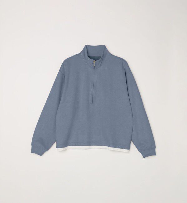 SHIPS any「SHIPS any; 〈洗濯機可能〉フェイクスエード (ポリエステル) / レイヤード ハーフジップ プルオーバー◇」|スウェット・ジャージ|