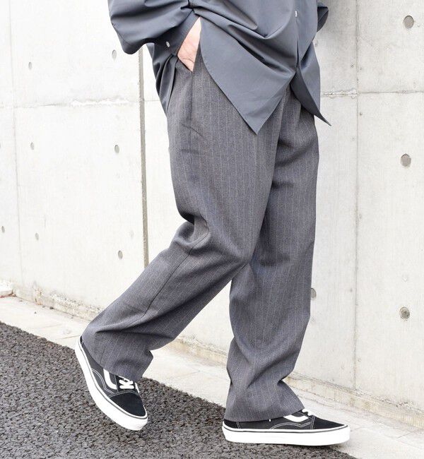 SHIPS any「SHIPS any: 〈洗濯機可能〉ウールライク ノープリーツ ワイド ストレート パンツ◇」|スラックス|