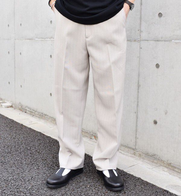 SHIPS any「SHIPS any: 〈洗濯機可能〉ウールライク ノープリーツ ワイド ストレート パンツ◇」|スラックス|