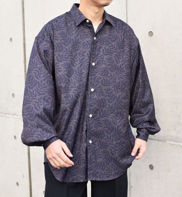 SHIPS any「SHIPS any: ダーク ボタニカル プリント バルーンスリーブ ルーズ シャツ◇」|シャツ・ブラウス|