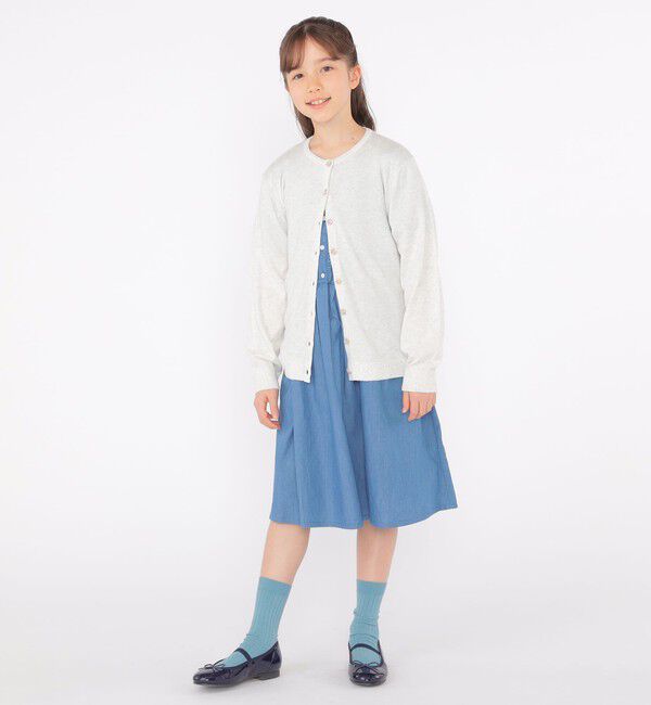 SHIPS KIDS「SHIPS KIDS:140～150cm / ダンガリー 半袖 ワンピース」|ワンピース|