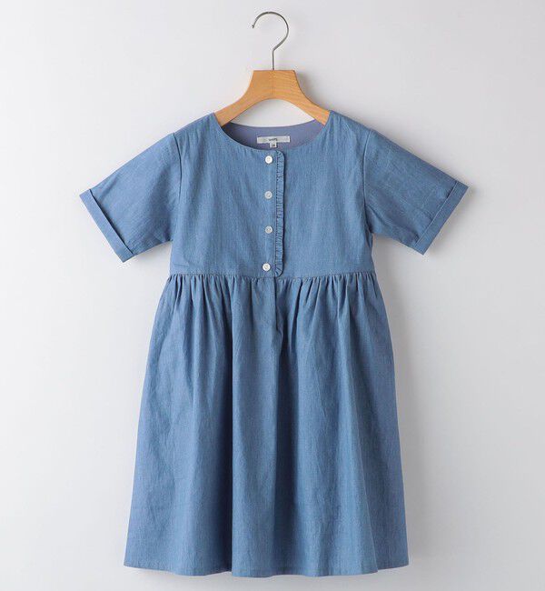 SHIPS KIDS「SHIPS KIDS:140～150cm / ダンガリー 半袖 ワンピース」|ワンピース|