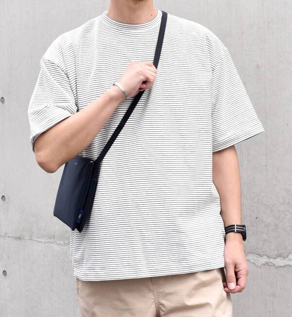 SHIPS any「SHIPS any: マイクロボーダー ミニ裏毛 ライト スウェット ライク Tシャツ◇」|Tシャツ・カットソー|