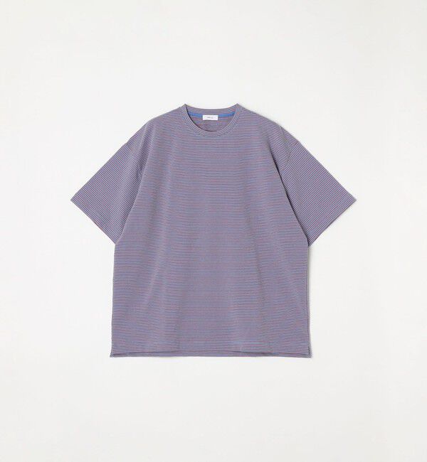 SHIPS any「SHIPS any: マイクロボーダー ミニ裏毛 ライト スウェット ライク Tシャツ◇」|Tシャツ・カットソー|