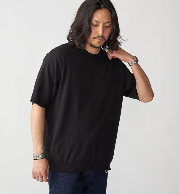 SHIPS「SHIPS: 〈手洗い可能〉 14ゲージ TEXBRID(R) リネン ニット Tシャツ」|ニット・セーター|