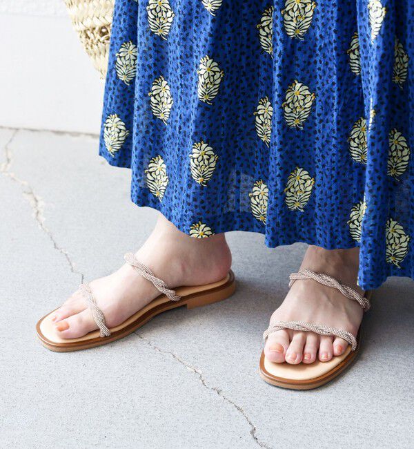 SHIPS for women「NICOLAS LAINAS:ビジュー サンダル」|サンダル|ゴールド