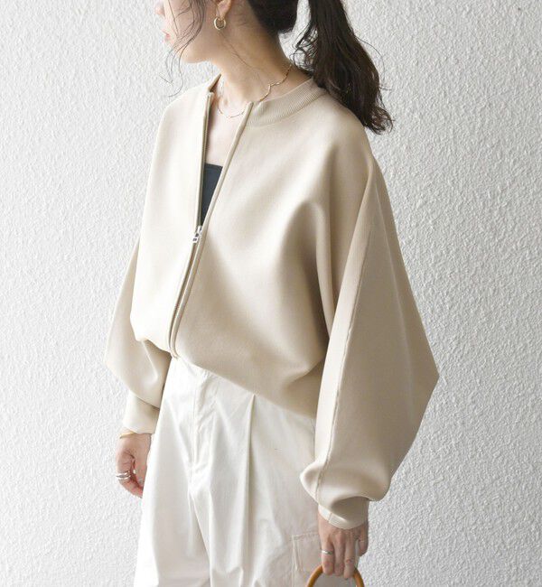 SHIPS any「《一部追加予約》【WEB限定】SHIPS any:〈手洗い可能〉ドルマン ジップ ブルゾン カーディガン」|カーディガン|