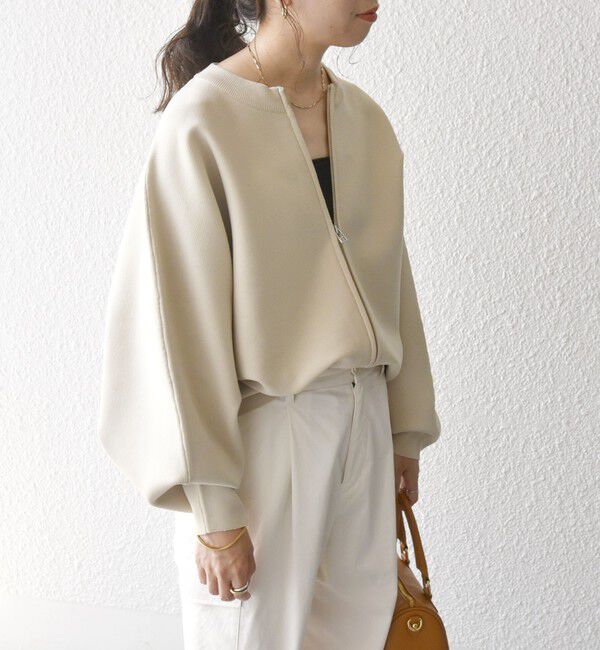 SHIPS any「《一部追加予約》【WEB限定】SHIPS any:〈手洗い可能〉ドルマン ジップ ブルゾン カーディガン」|カーディガン|